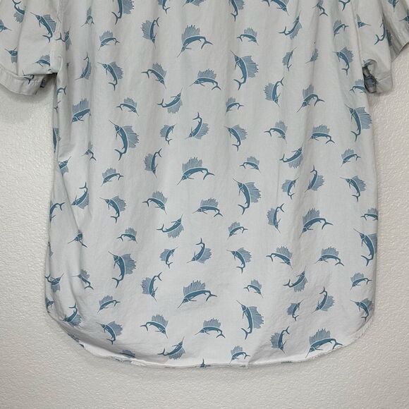 J. Crew Sword Fish Pattern Button Down Men’s Shirt - Picture 8 of 13